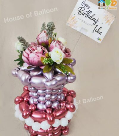 Cake Balon Birthday Flower Bunga