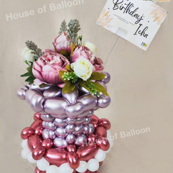 Cake Balon Birthday Flower Bunga