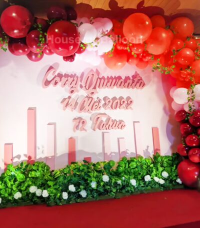 Backdrop Styrofoam Organic Balon Dekorasi Balon