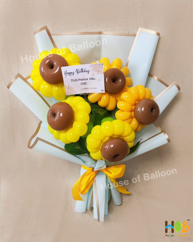 Bunga Sunflower Buket Balon Bunga