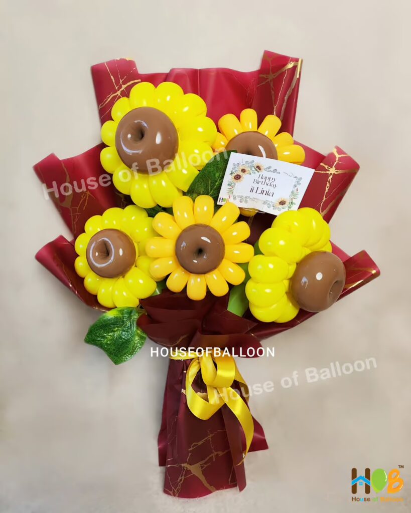 Bunga Sunflower Buket Balon Bunga