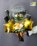 Buket Balon Bunga Clear Text