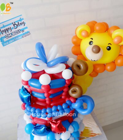 Cake Balon Birthday Tiger Lion