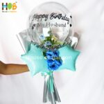 Buket Balon Bunga Clear Text