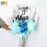 Buket Balon Bunga Clear Text