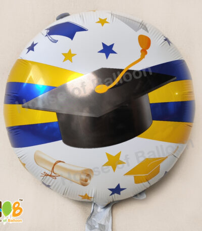 Balon Foil Graduation Hat Topi Wisuda Bulat