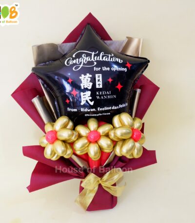 Foil Text Buket Balon Bunga Flower Bouquet