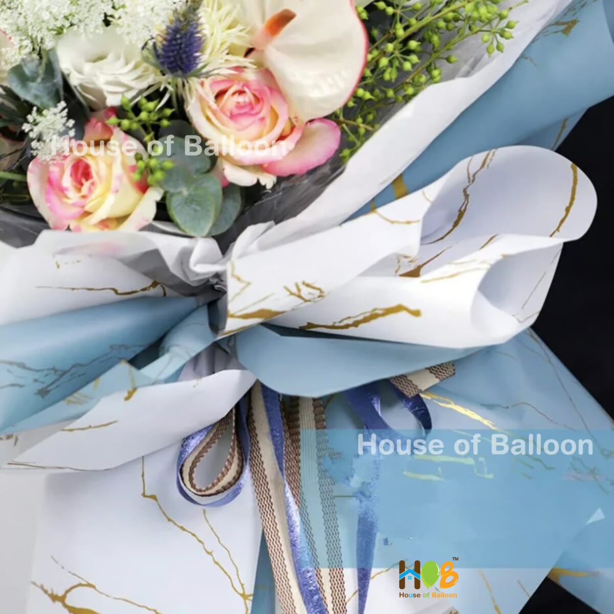 Flower Wrapping Cellophane Paper Marble - Kertas Bouquet Buket Bunga Marmer