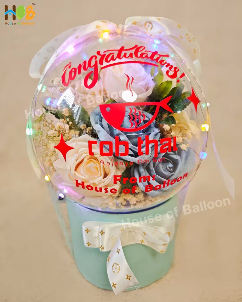 Parcel Balon Ucapan Flower Acrylic Ball Bola Akrilik