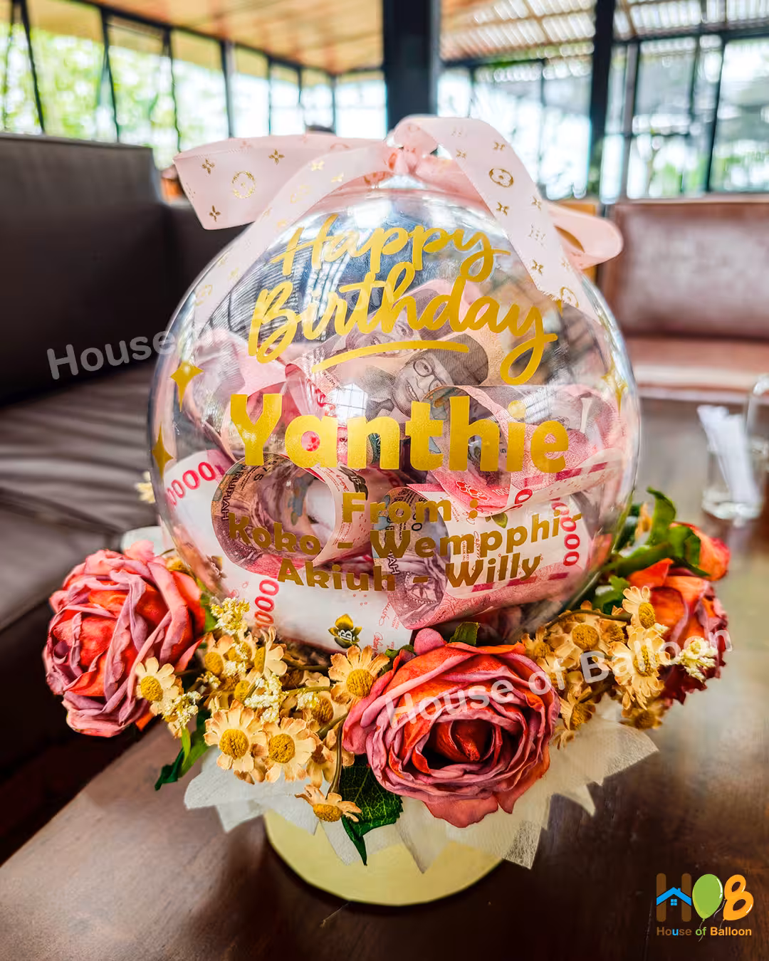 Flower Money Acrylic Ball Flower Acrylic Ball