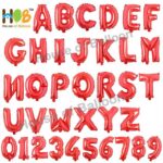 Balon foil huruf dan angka 40 cm Red