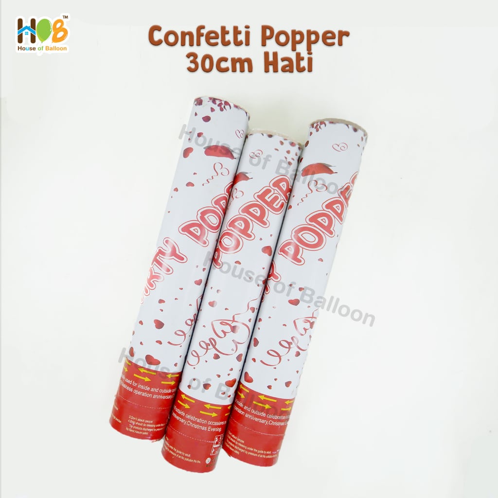 Party Popper Confetti Hati Heart , Rose , Dollar 30 cm / konfeti 30cm Party Popper Tematik dan Hati