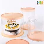 Cake Box Bulat Atap Solid Diameter 22cm dan 26cm Kotak Kue Mika Bundar Transparant Bentuk Tabung - Image 7