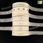 Pita Satin Chiffon Tulisan Emas Import - Gold Foil Print Ribbon - Pita Buket - Pita Gift - Image 3