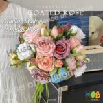 Bunga Mawar Rose Flower Artificial Warna Vintage Mailard Color 2 Heads Gradasi - Realistik - Image 2