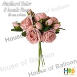 Bunga Mawar Rose Flower Artificial Warna Vintage Mailard Color 2 Heads Gradasi - Realistik - Image 4