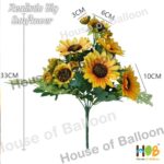 Bunga Matahari 16 Bunga - Kelopak Besar 10 cm - Realistic Artificial Sunflower - Warna Gradasi - Image 3