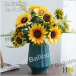 Bunga Matahari 16 Bunga - Kelopak Besar 10 cm - Realistic Artificial Sunflower - Warna Gradasi - Image 5