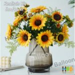 Bunga Matahari 16 Bunga - Kelopak Besar 10 cm - Realistic Artificial Sunflower - Warna Gradasi - Image 6
